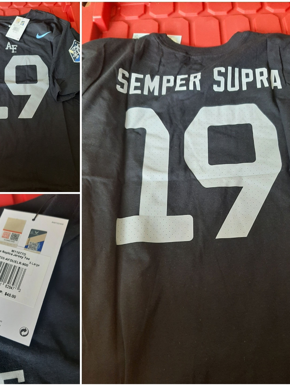 Nike Air Force Black Graphic 'Semper Supra Tee Adult XL Brand New